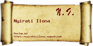 Nyirati Ilona névjegykártya